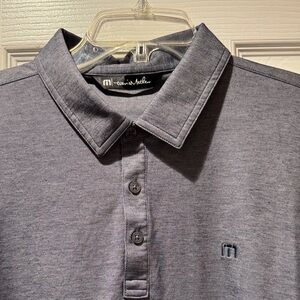 Travis Mathew Heather Gray Polo with Subtle Embroidery